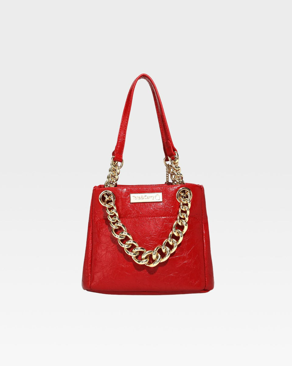 Red mini tote bag online