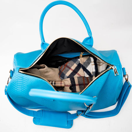 Light Blue Snakeskin Luggage Set – Tote&Carry