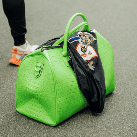 Tote&Carry - Dark Brown Apollo 2 Crocodile Skin Luggage Set, Regular Duffle + Backpack
